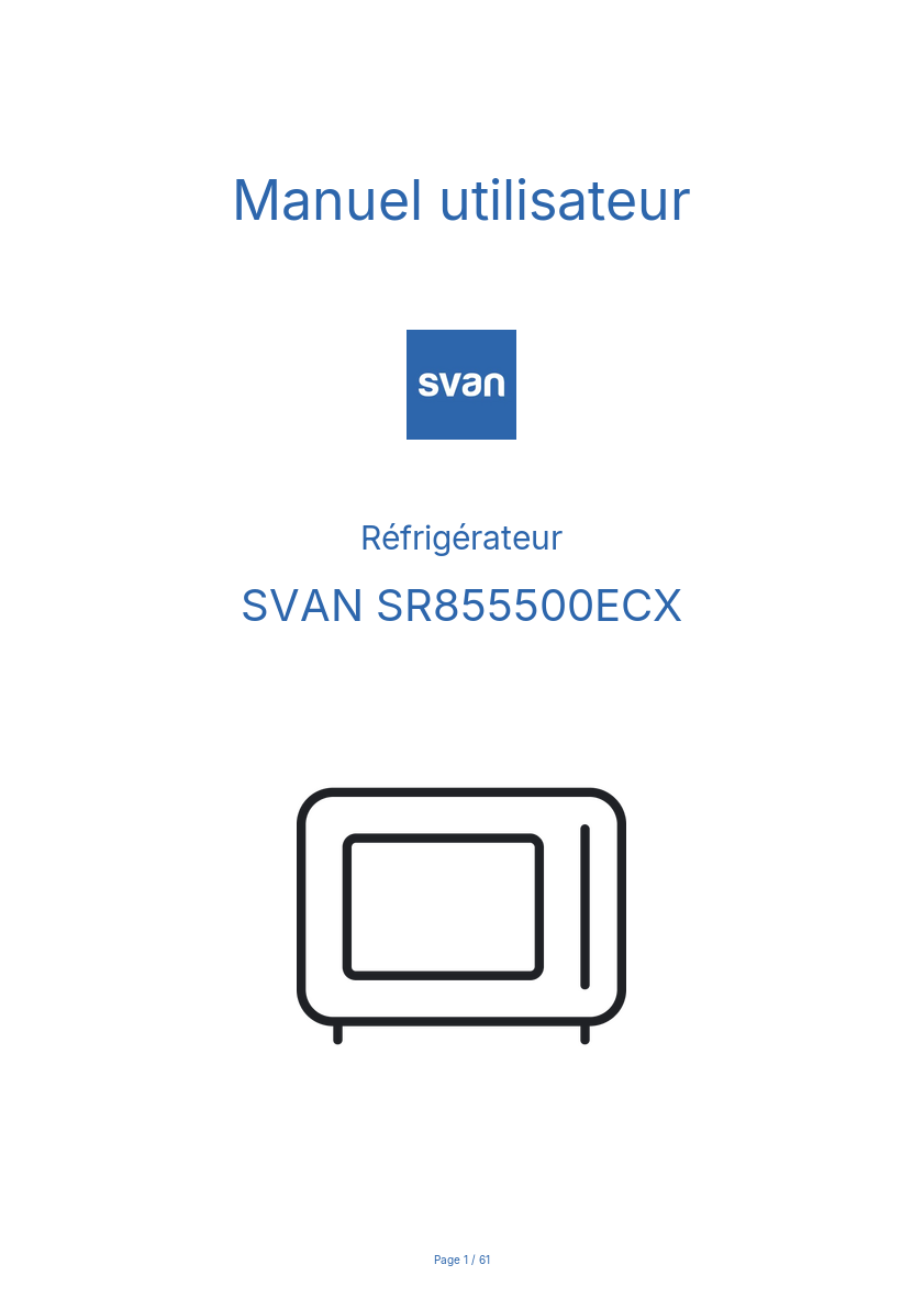 Image de la première page du manuel de l'appareil SR855500ECX
