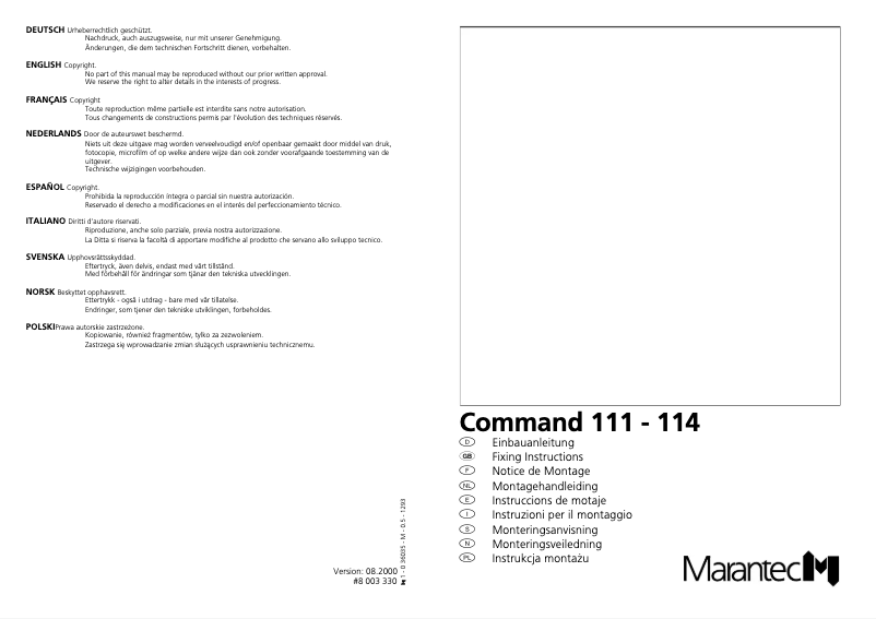 Page 1 de la notice Manuel utilisateur Marantec Command 114