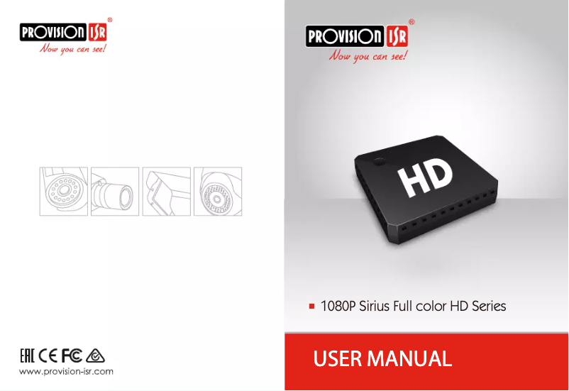 Page 1 de la notice Manuel utilisateur Provision-ISR 1080P Sirius Full color HD Series