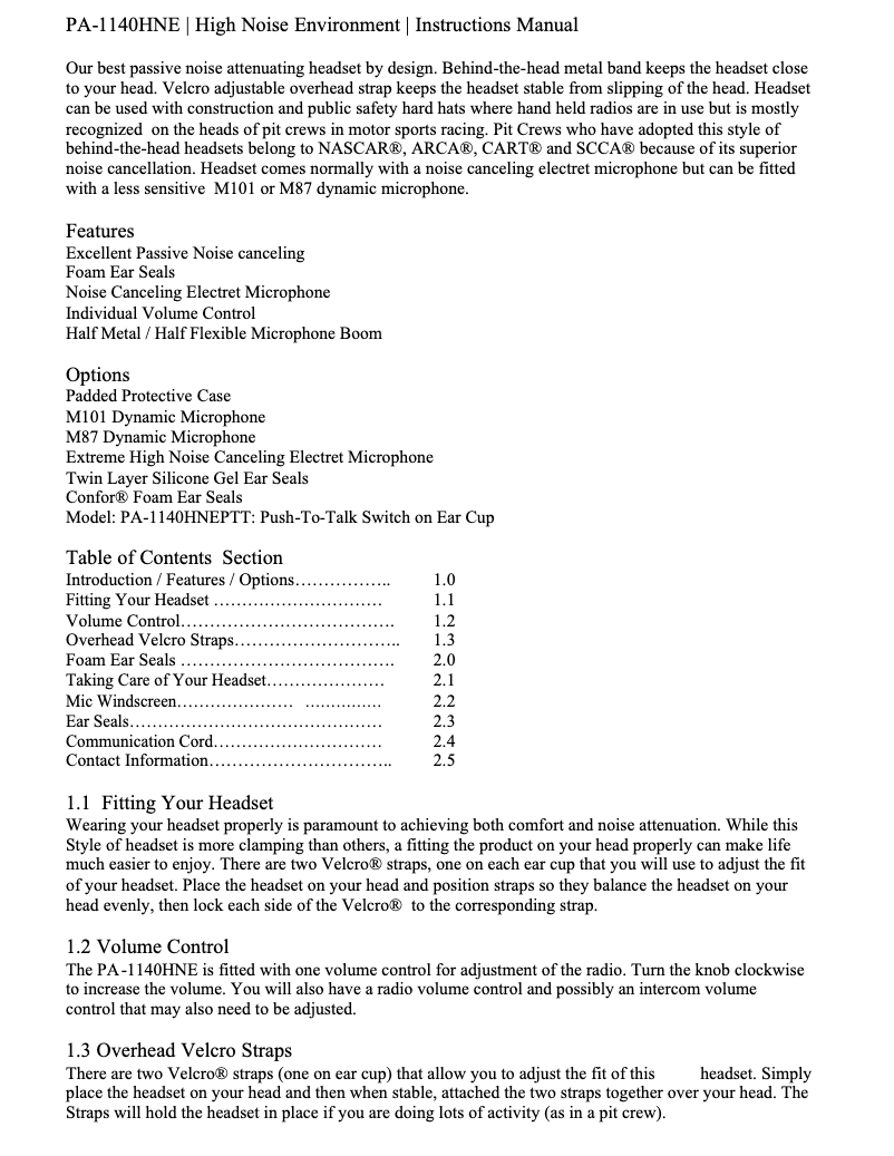 Image de la première page du manuel de l'appareil PA-1140HNE