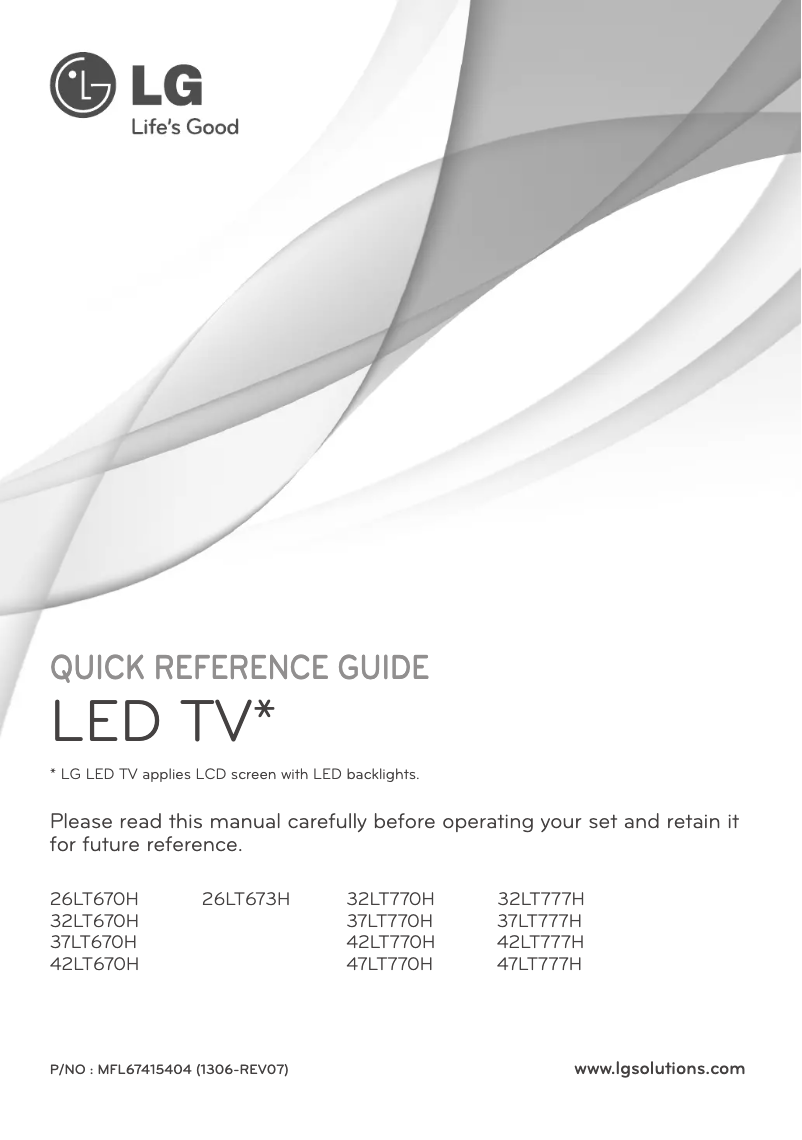 Page n°1 - Manuel utilisateur LG 37LT777H