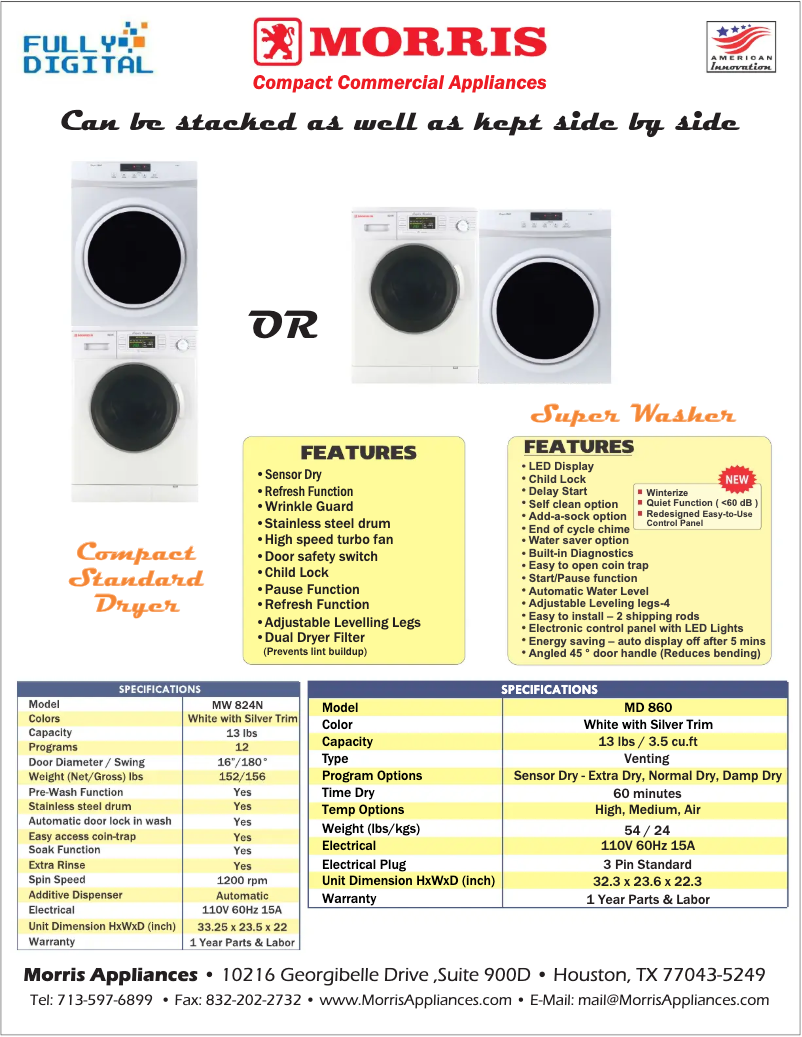Page 1 de la notice Manuel utilisateur Morris MD 860