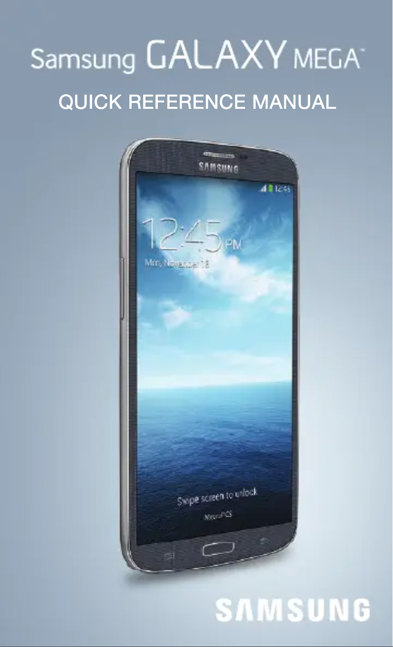 Page 1 de la notice Guide de démarrage rapide Samsung Galaxy Mega