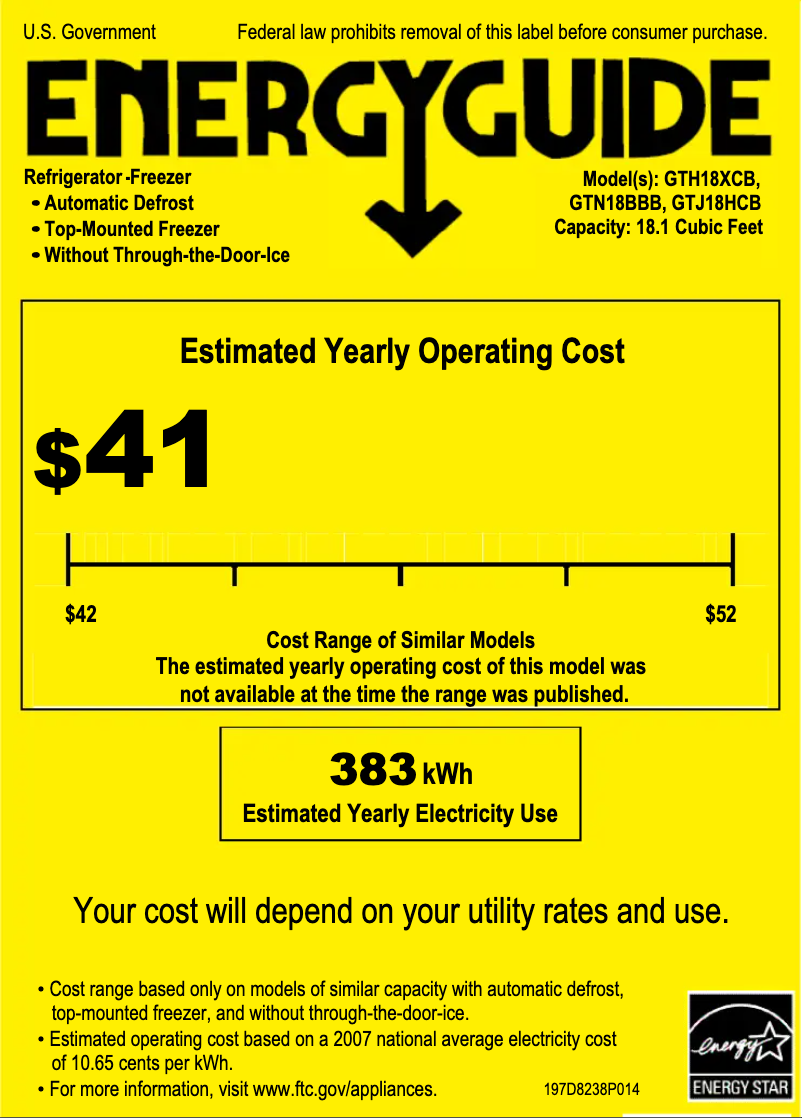 Image de la première page du manuel de l'appareil GTJ18HCBSA