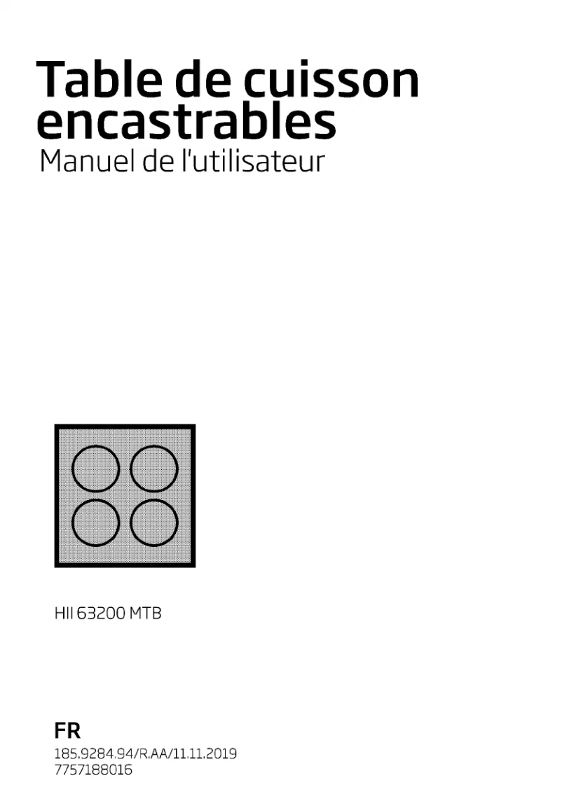 Page 1 de la notice Manuel utilisateur Beko HII63200MTB