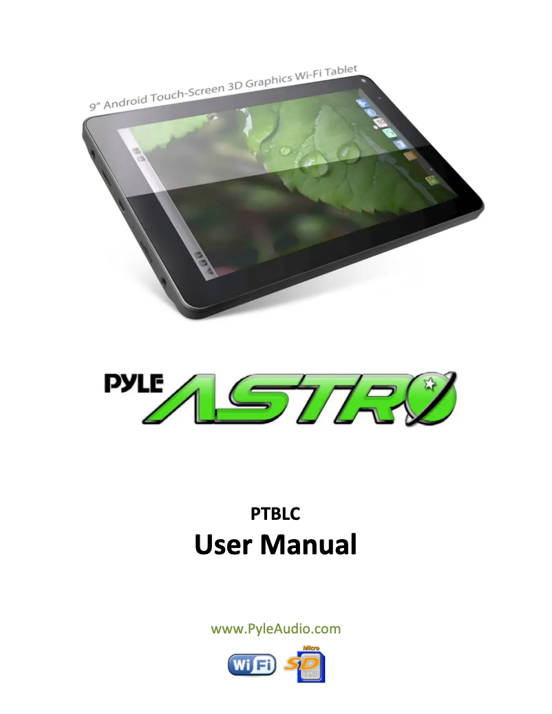 Página 1 del manual Manual de usuario Pyle Astro PTBL9C