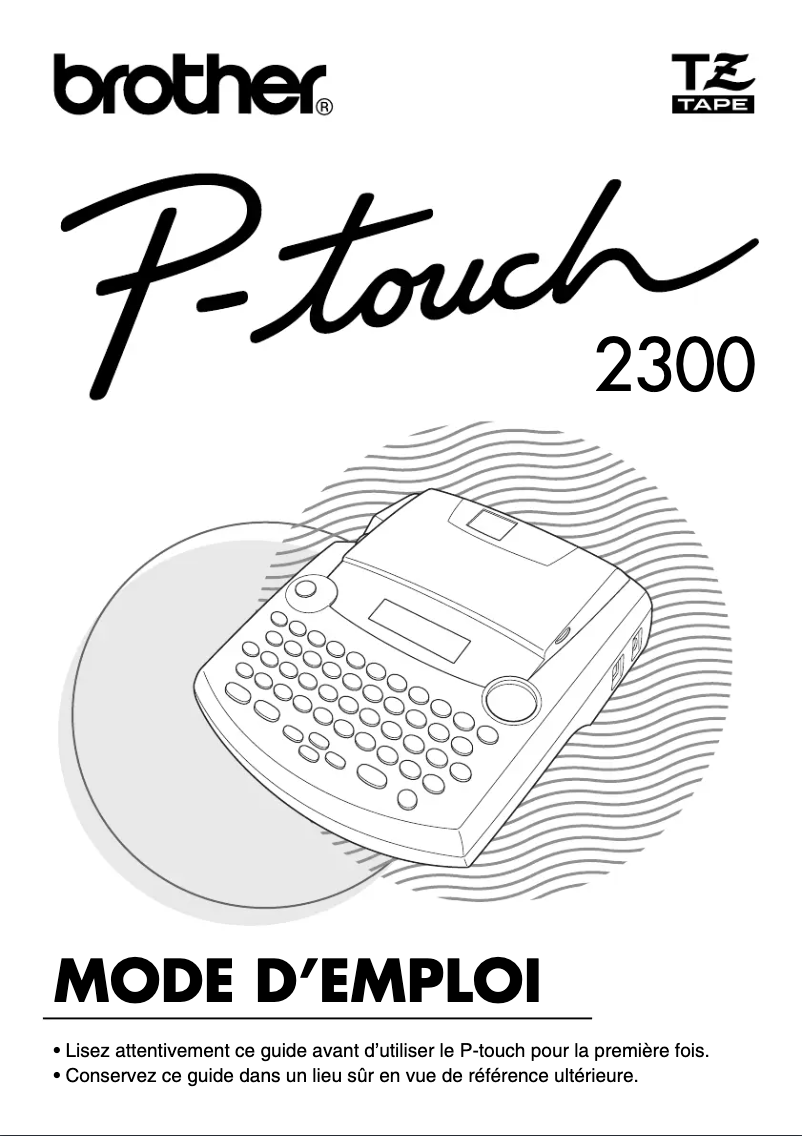 Image de la première page du manuel de l'appareil P-touch PT-2300