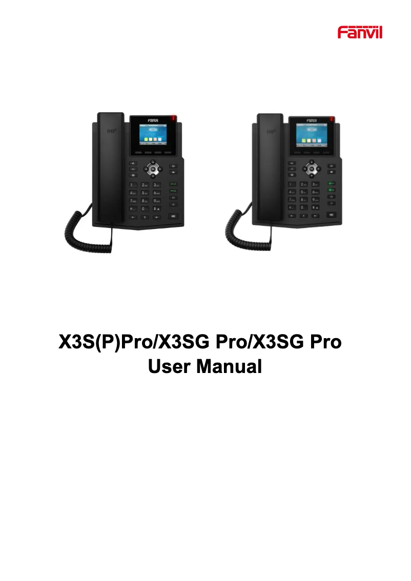Page 1 of the manual User Manual Fanvil X3S