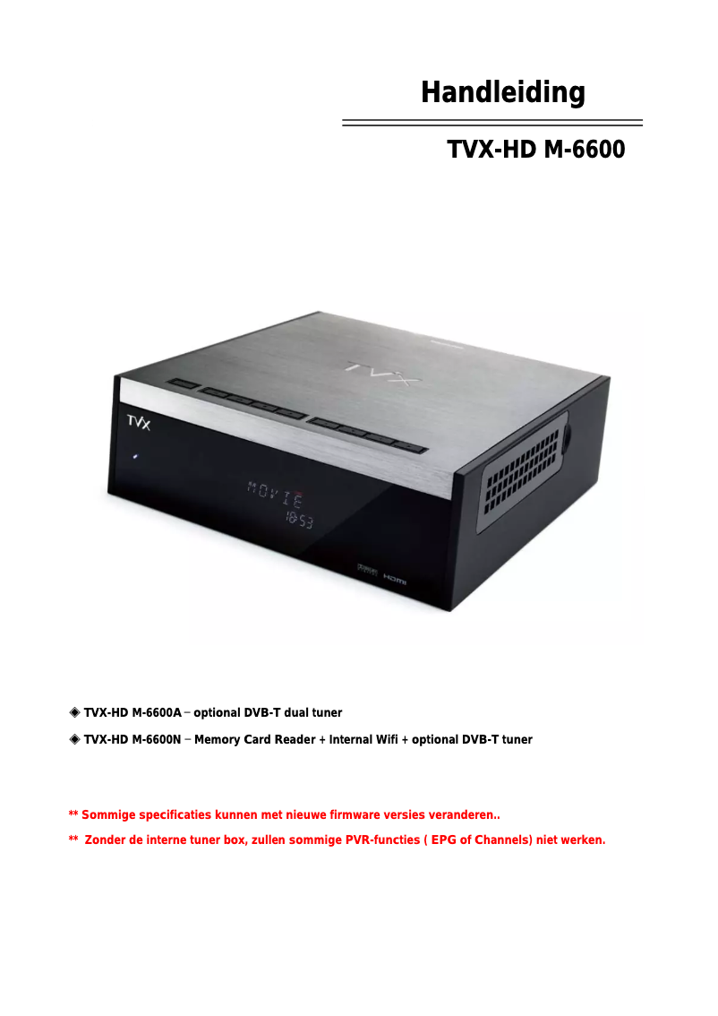 Image de la première page du manuel de l'appareil HD M-6600