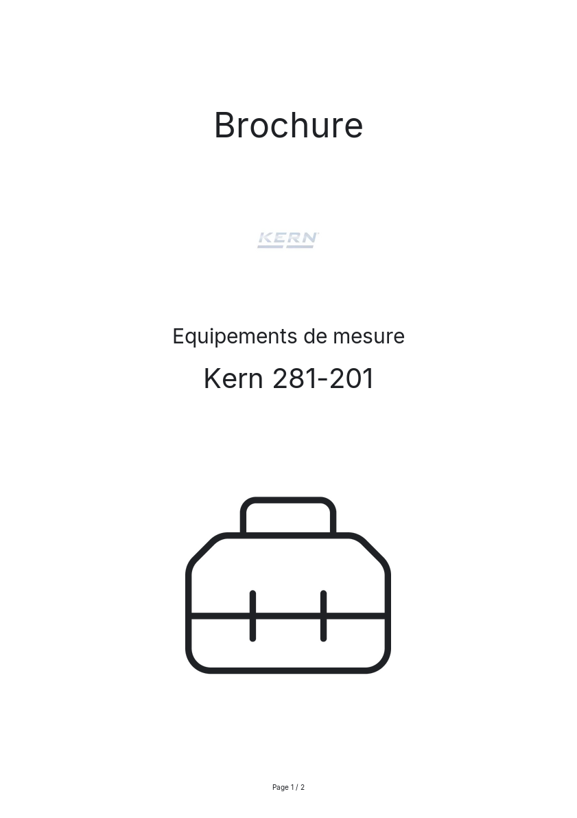 Page n°1 - Brochure Kern 281-201