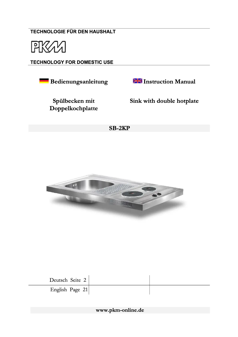 Page 1 de la notice Manuel utilisateur PKM SB-2KP