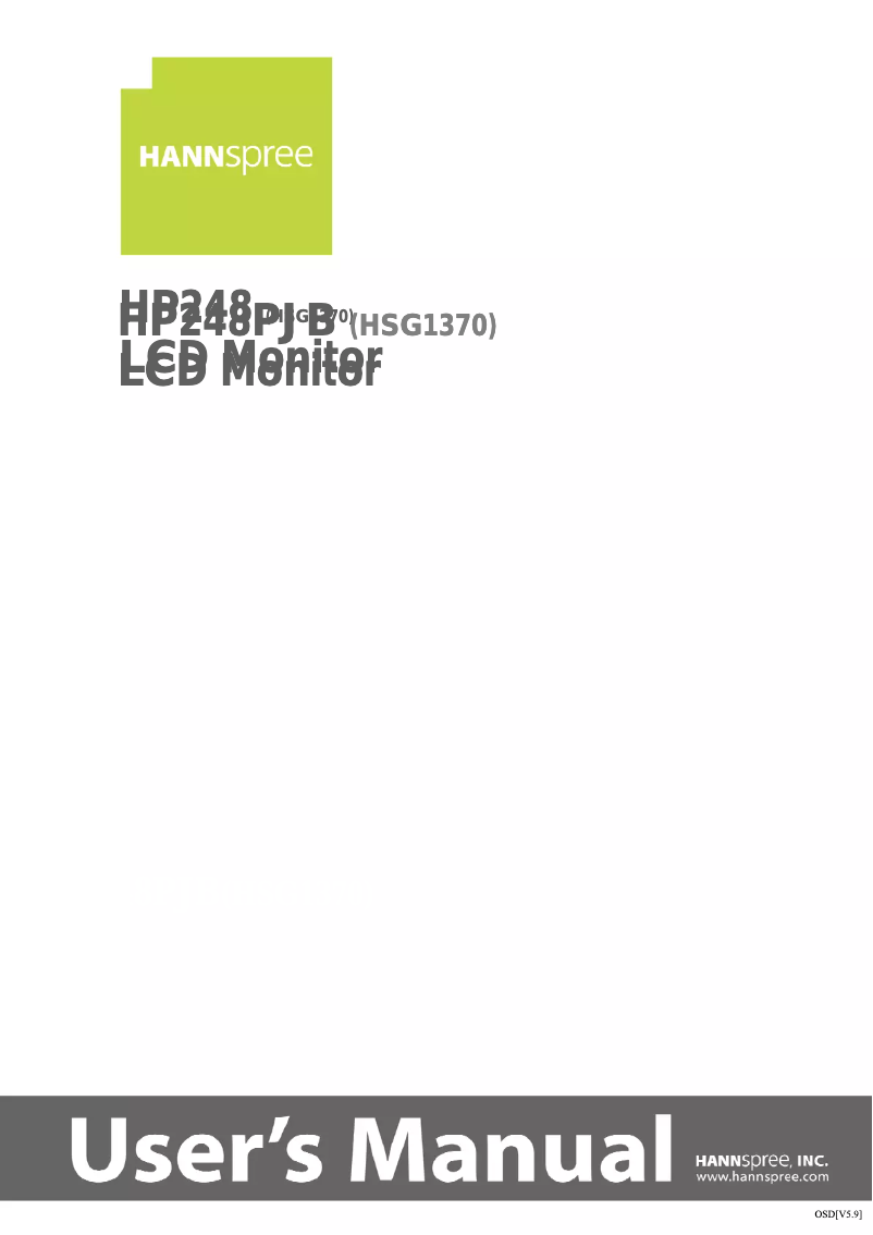 Image de la première page du manuel de l'appareil Hanns.G HP 248 PJB