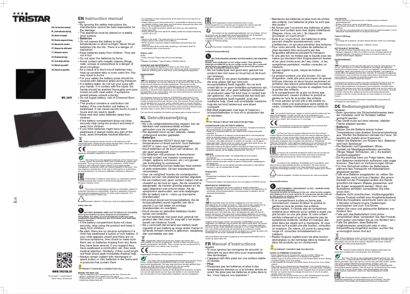 Page n°1 - Manuel utilisateur TriStar WG-2441