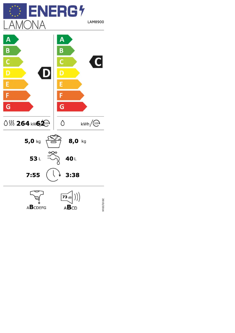 Page n°1 - Label énergétique Lamona LAM8900