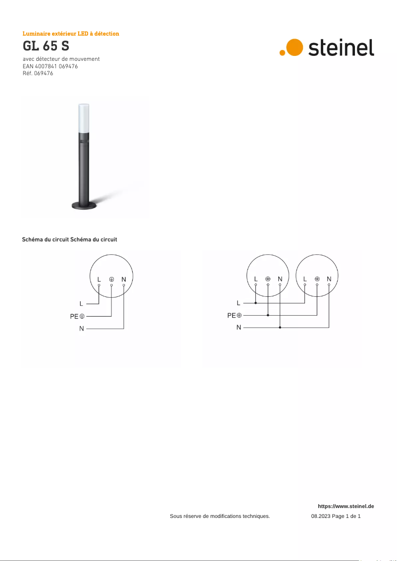Image de la première page du manuel de l'appareil GL 65 S