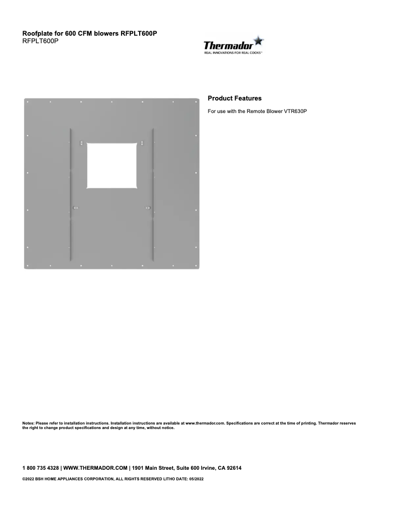 Image de la première page du manuel de l'appareil RFPLT600P