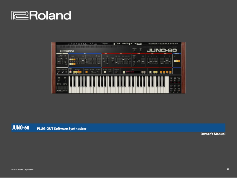 Page n°1 - Manuel utilisateur Roland JUNO-60