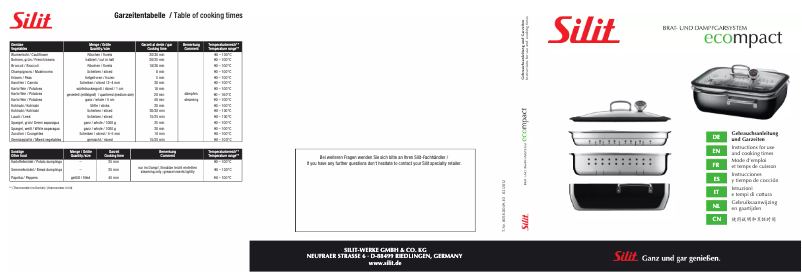 Página 1 del manual Manual de usuario Silit 21.3628.4789