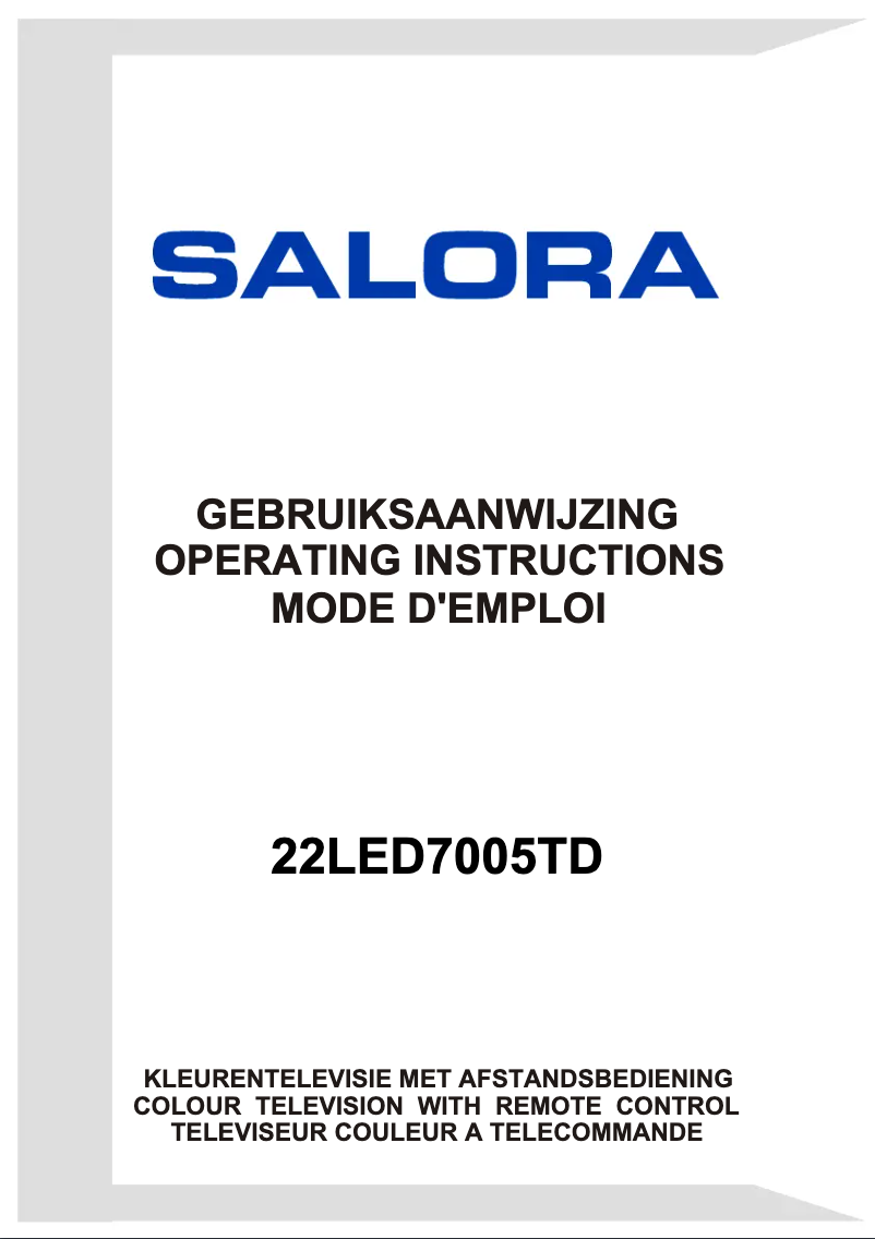 Page 1 de la notice Manuel utilisateur Salora 22LED7015TDW