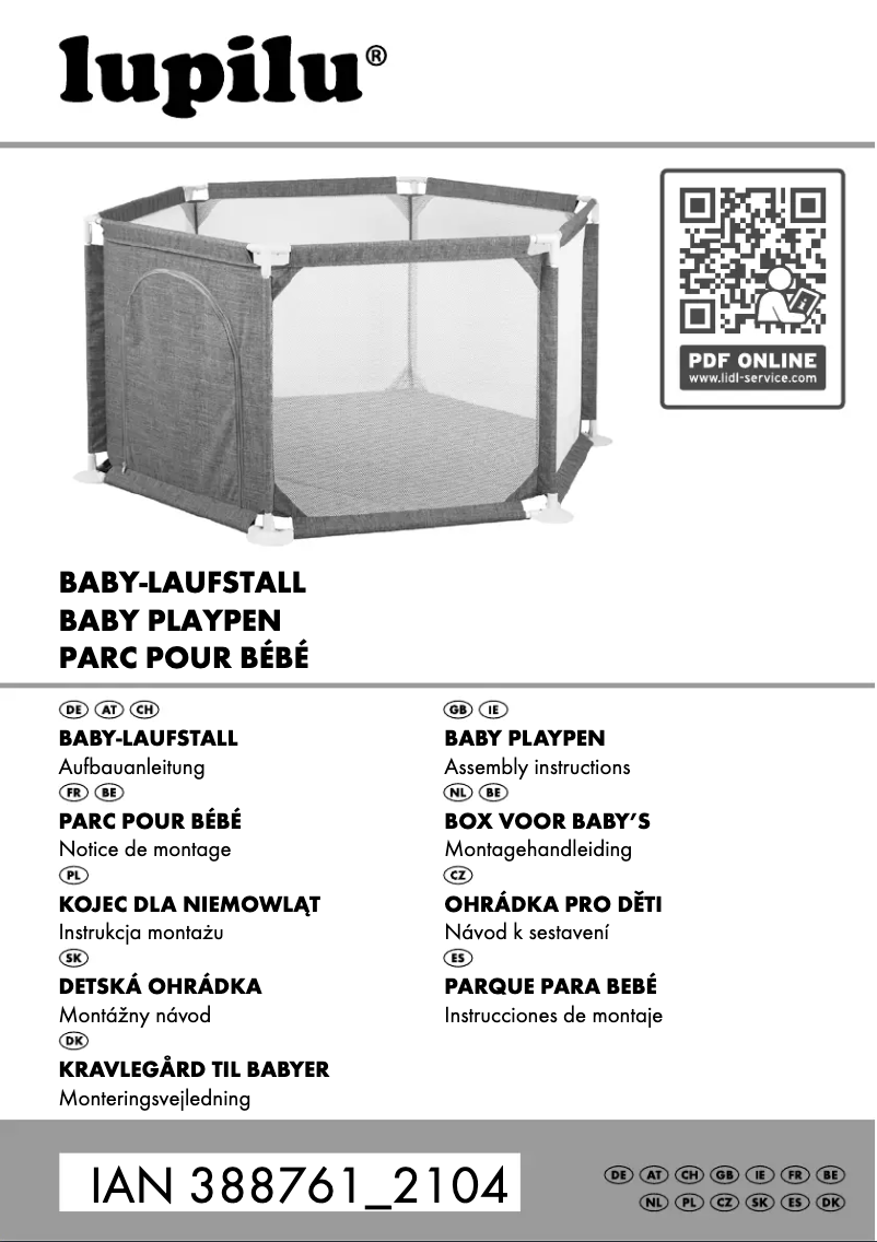 Page 1 de la notice Manuel utilisateur Lupilu IAN 388761