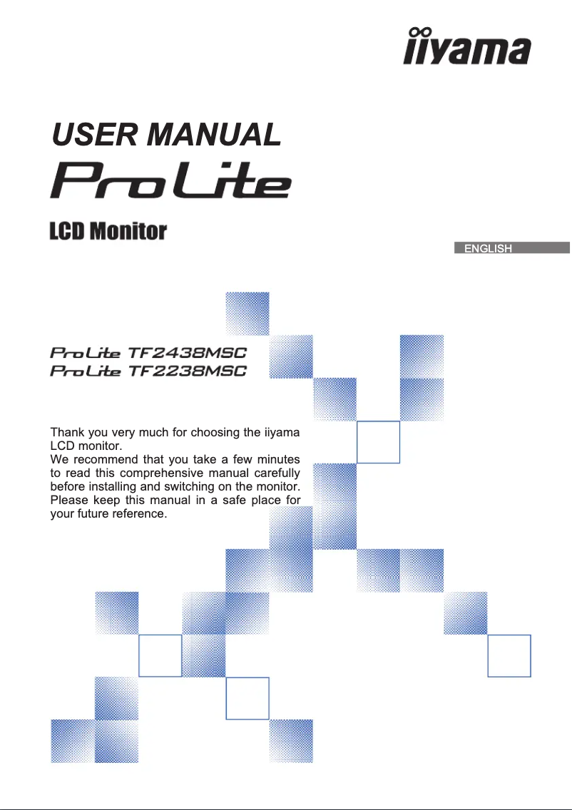 Page 1 de la notice Manuel utilisateur Iiyama ProLite TF2438MSC