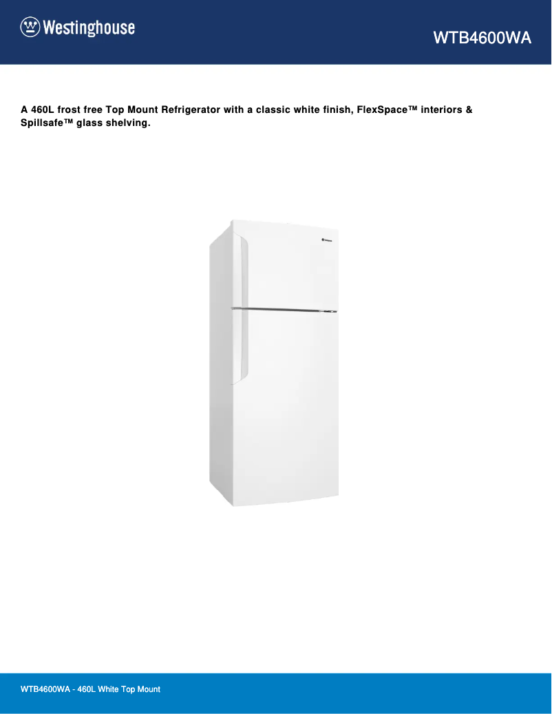 Image de la première page du manuel de l'appareil WTB4600WA