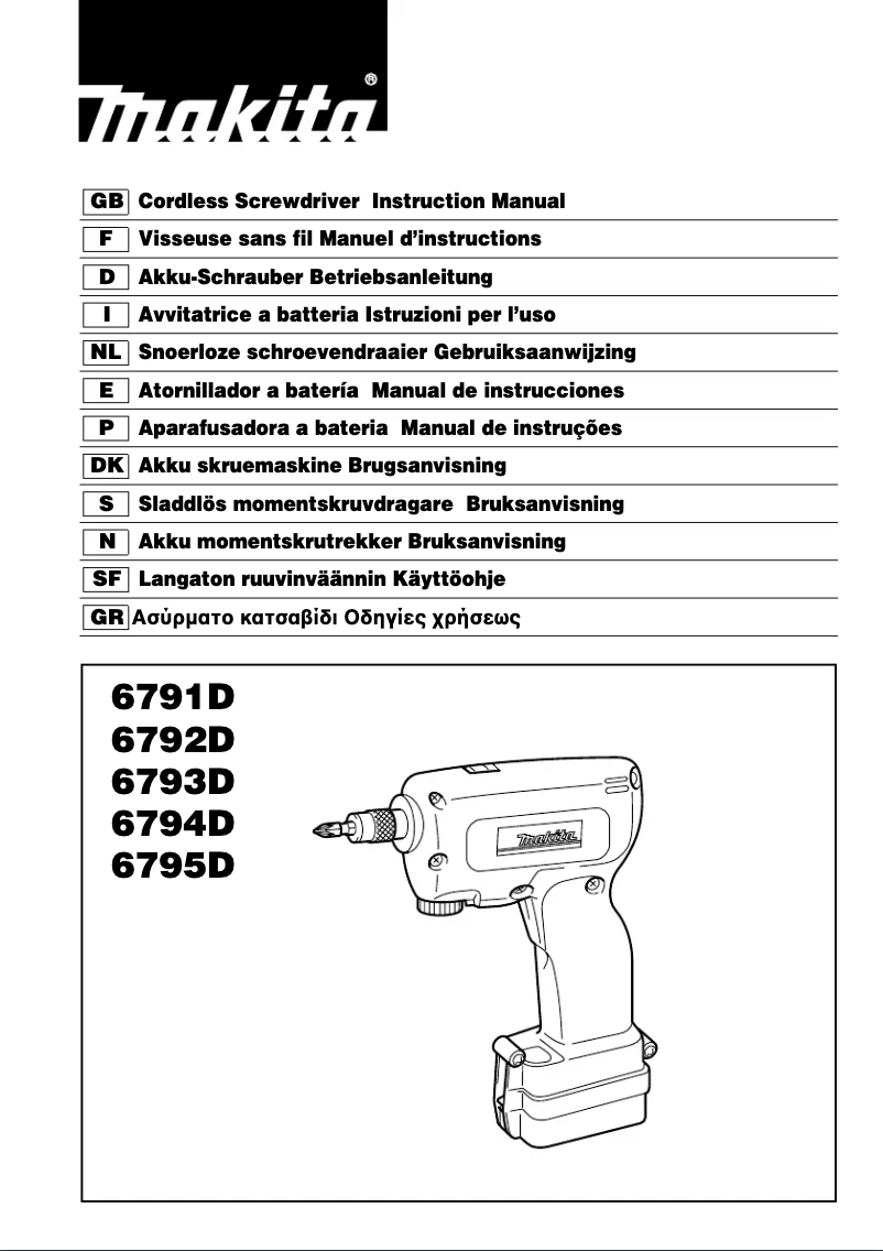 Page 1 de la notice Manuel utilisateur Makita 6795D