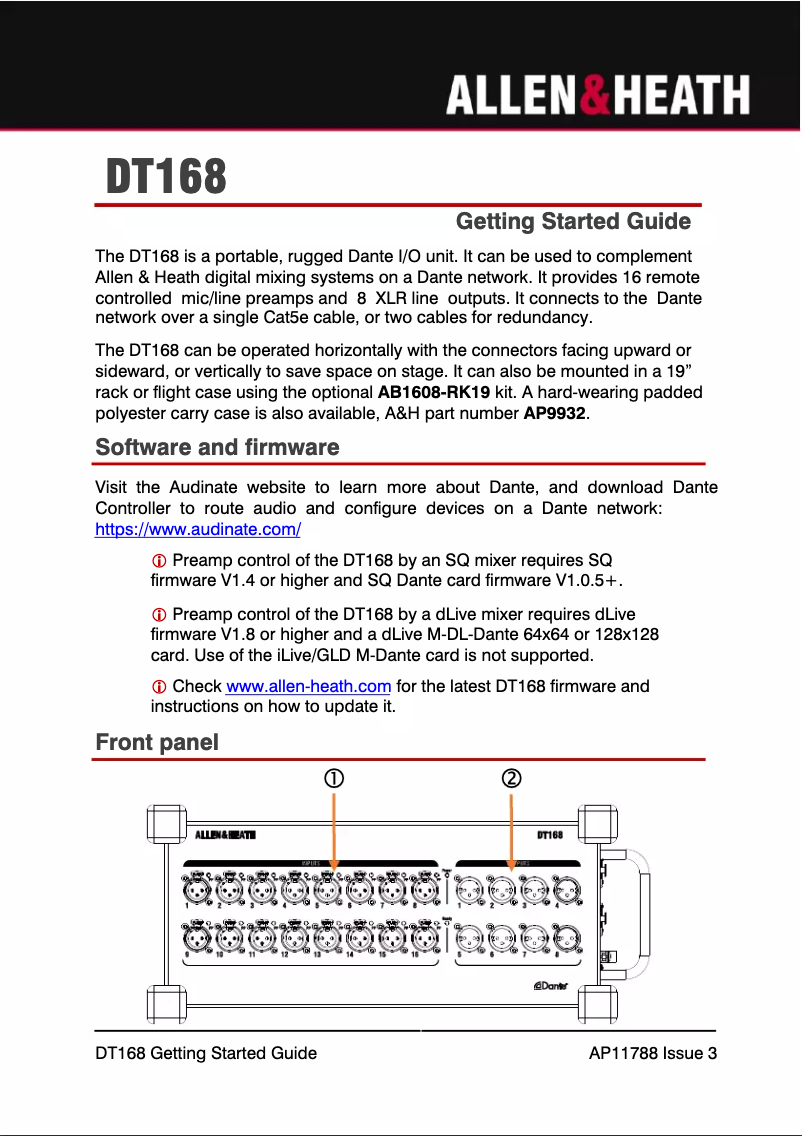 Image de la première page du manuel de l'appareil DT168