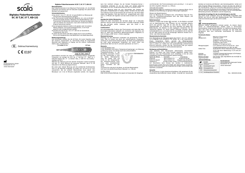 Page 1 de la notice Manuel utilisateur Scala SC37T