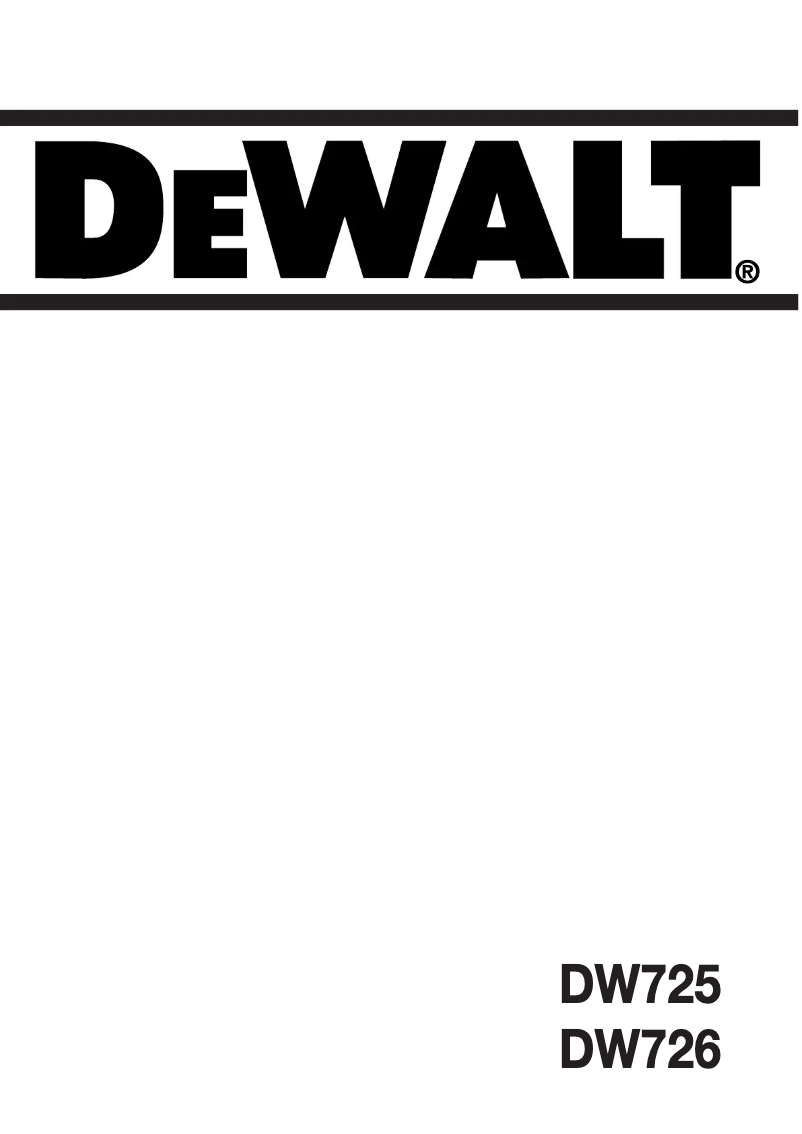 Page 1 de la notice Manuel utilisateur DeWalt DW725