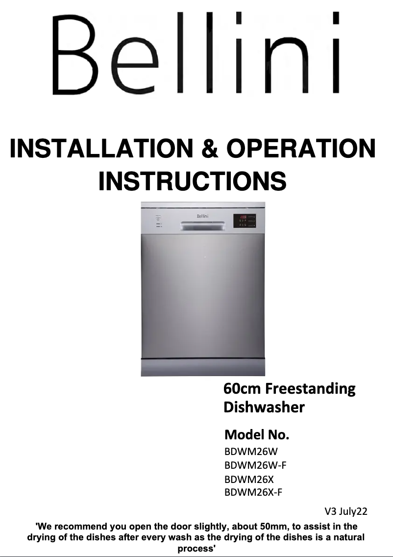 Page 1 of the manual User Manual Bellini BDWM26X-F