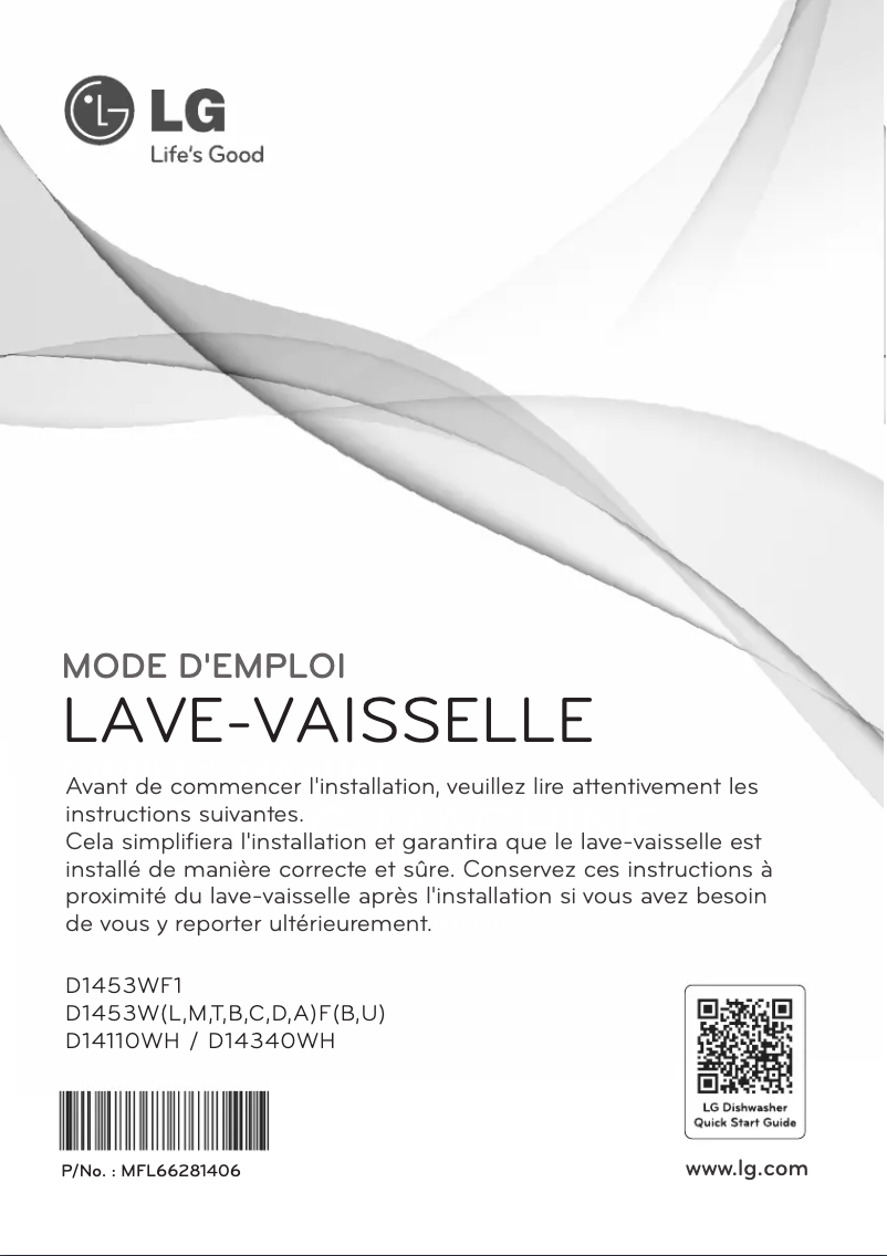 Image de la première page du manuel de l'appareil D14340WH