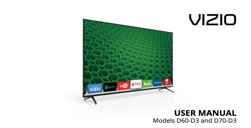 Page 1 de la notice Manuel utilisateur VIZIO D70-D3
