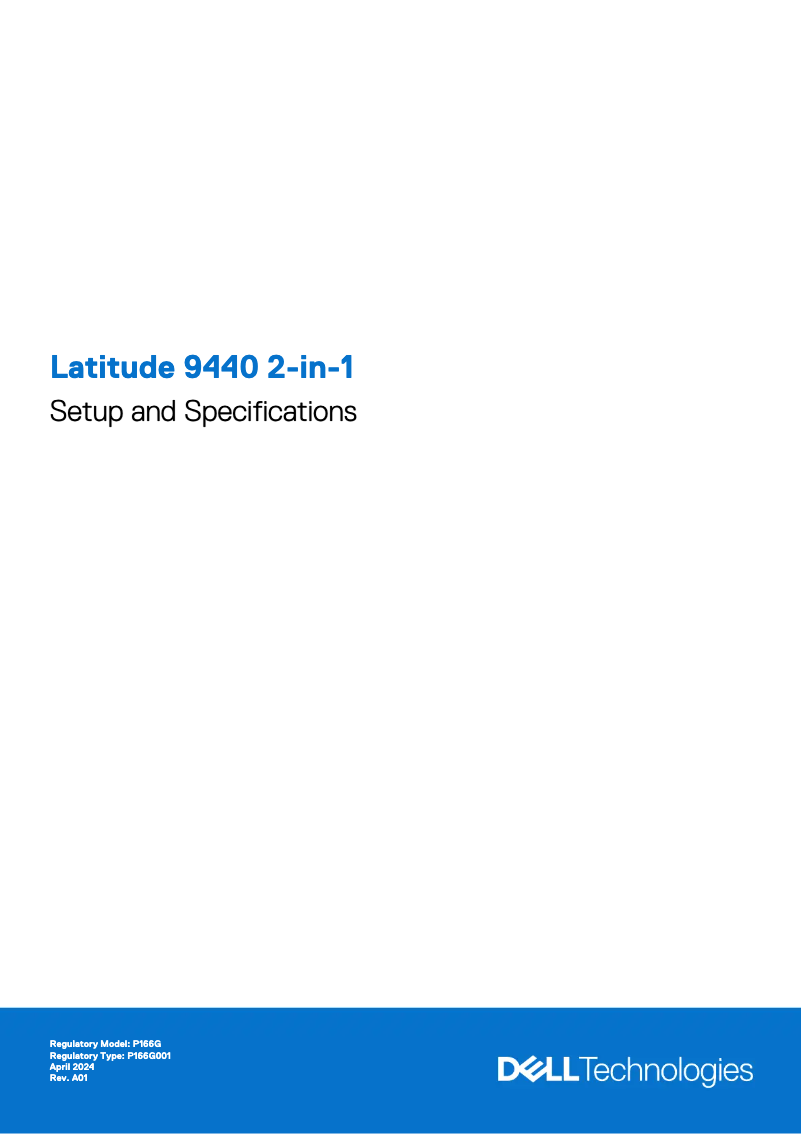 Page 1 de la notice Guide d'installation Dell Latitude 9440