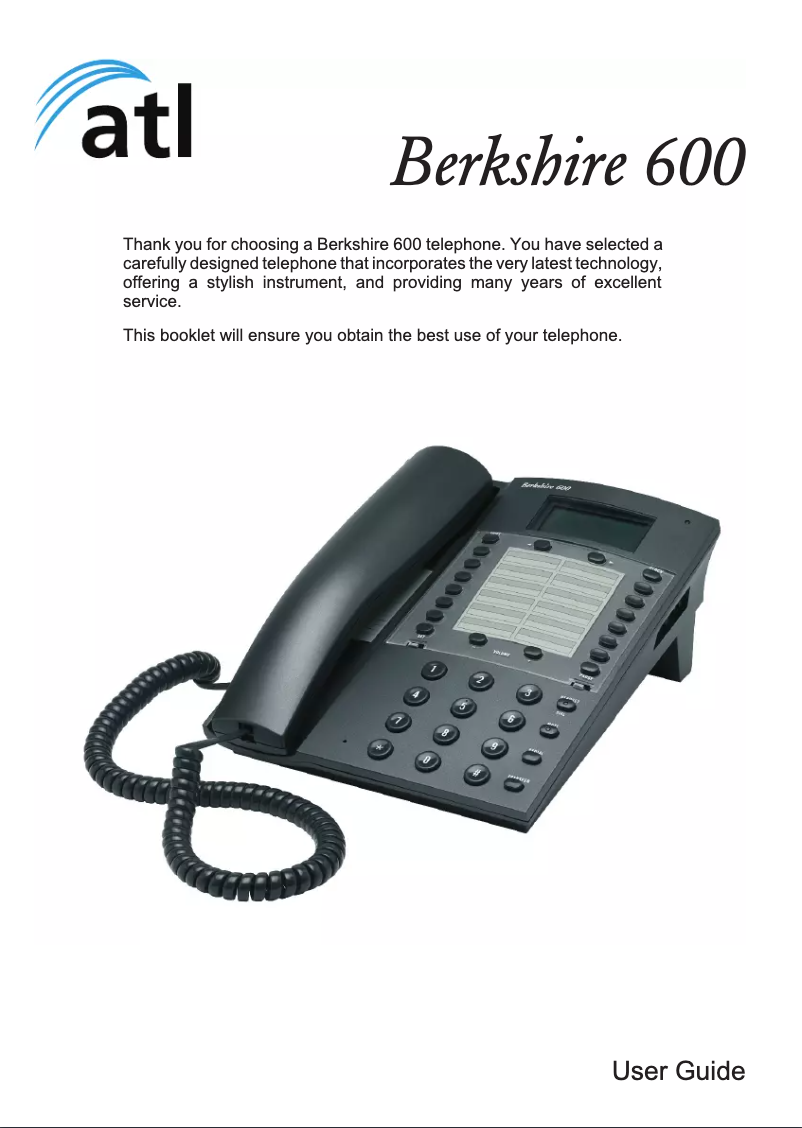 Image de la première page du manuel de l'appareil Berkshire 600