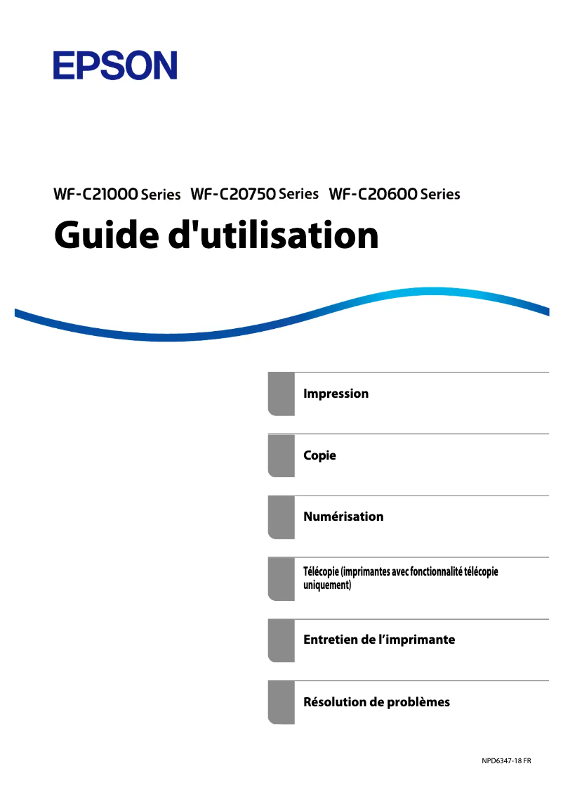 Page 1 de la notice Manuel utilisateur Epson WorkForce Enterprise WF-C21000