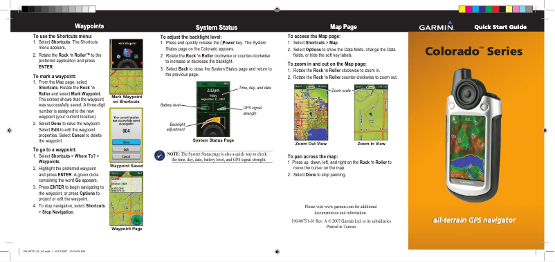 Image de la première page du manuel de l'appareil Colorado 400