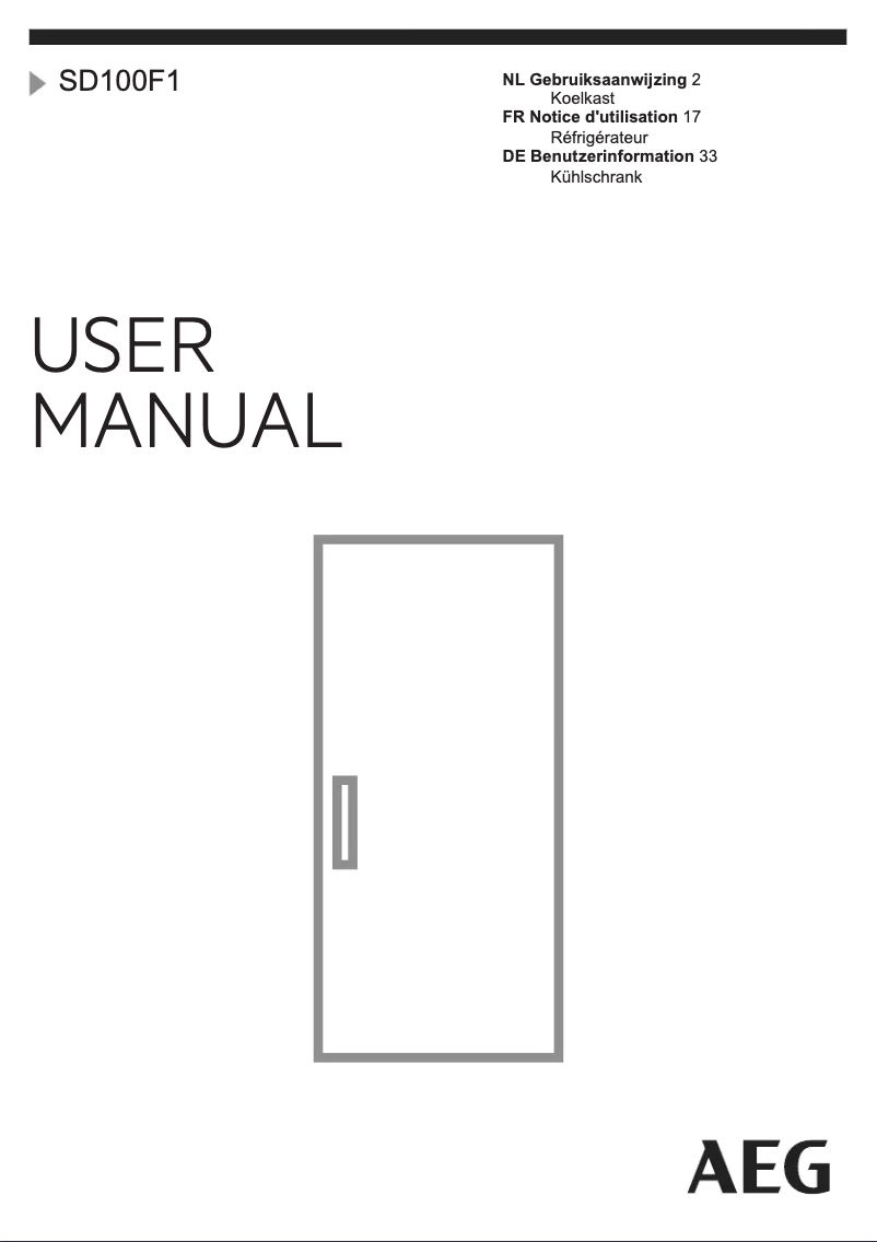 Page n°1 - Manuel utilisateur AEG SD100F1