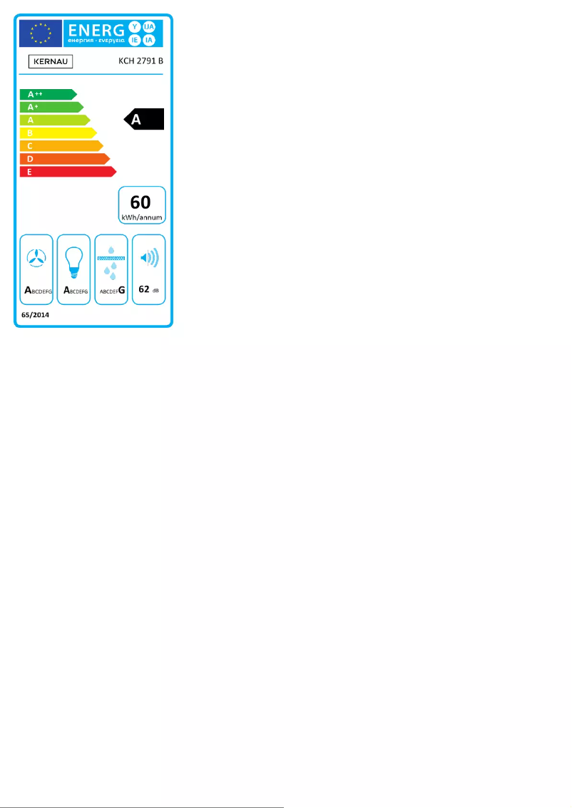 Page 1 de la notice Label énergétique Kernau KCH 2791 B