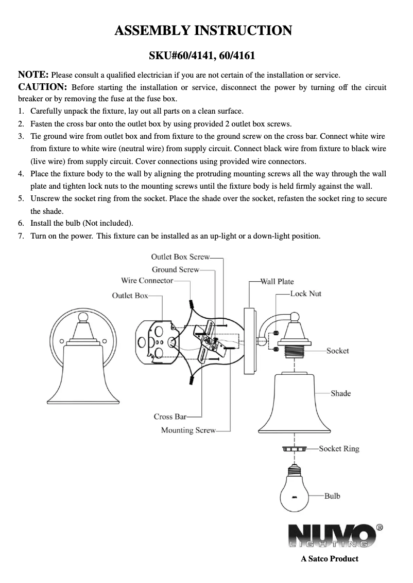 Page n°1 - Manuel utilisateur NUVO Surrey 60/4141
