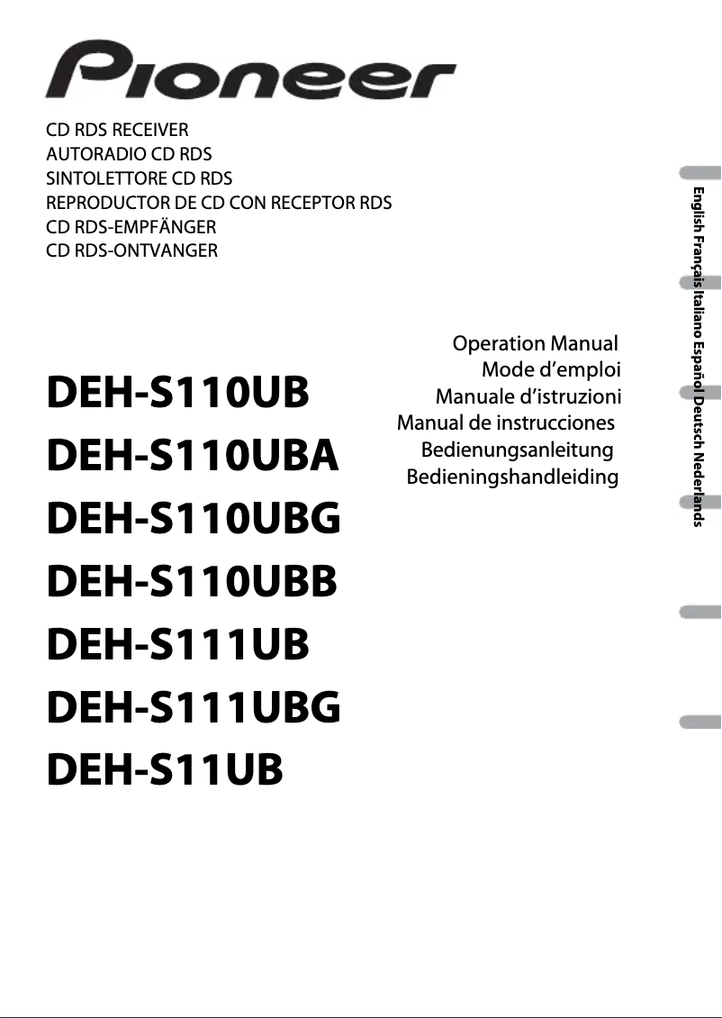 Page n°1 - Mode d'emploi Pioneer DEH-S111UB