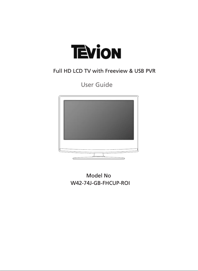 Page 1 de la notice Manuel utilisateur Tevion W42-74J-GB-FHCUP-ROI