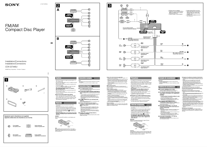 Image de la première page du manuel de l'appareil CDX-GT440U