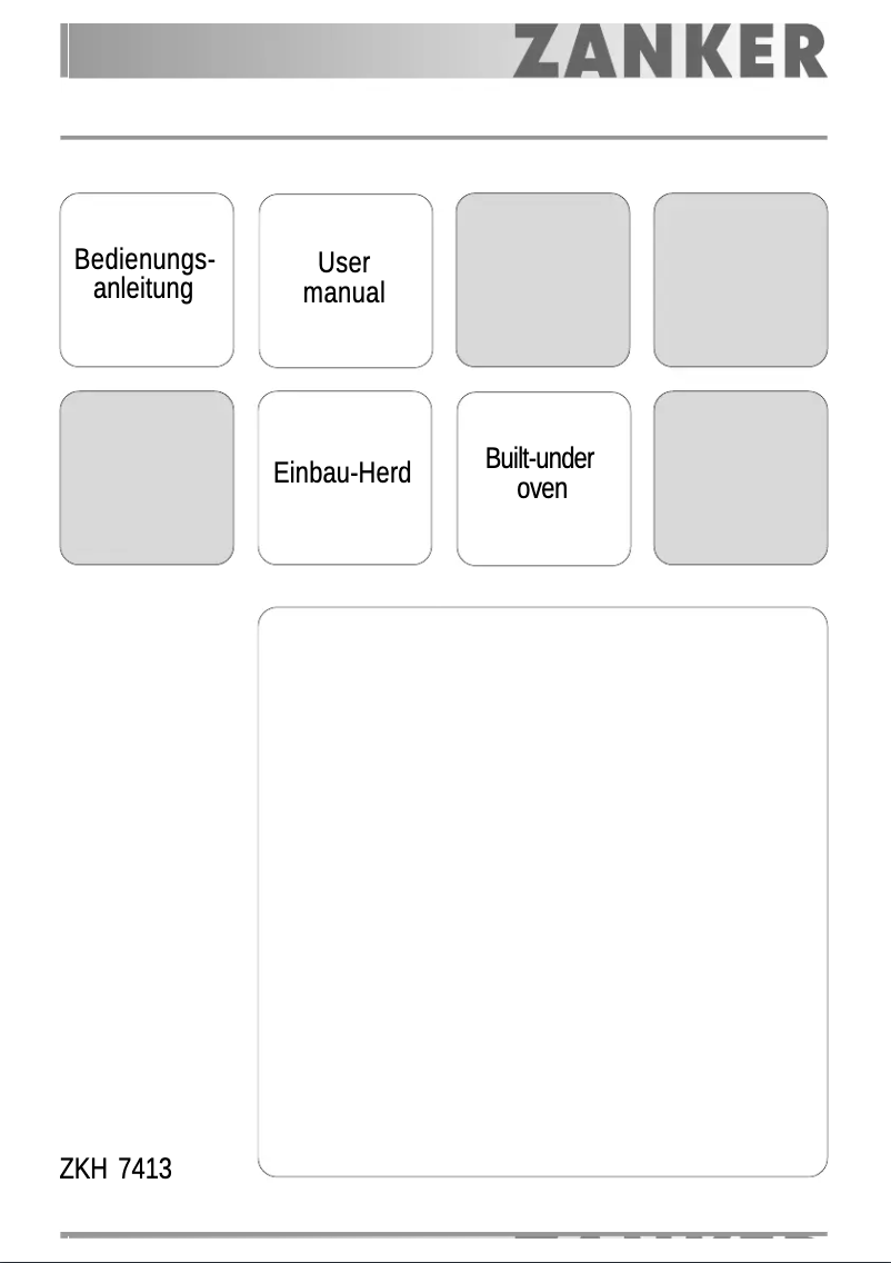 Page n°1 - Manuel utilisateur Zanker ZKH7413W