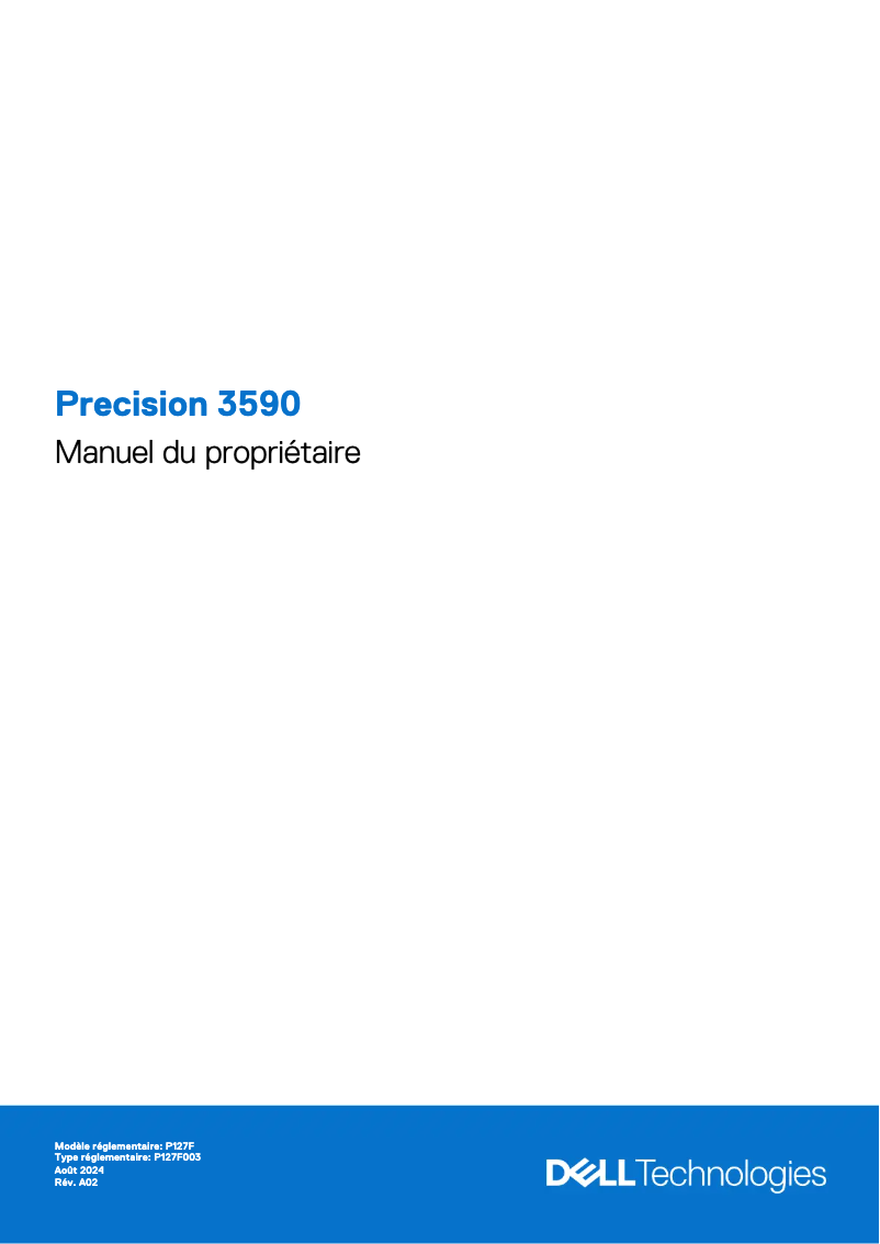 Image de la première page du manuel de l'appareil Precision 3590