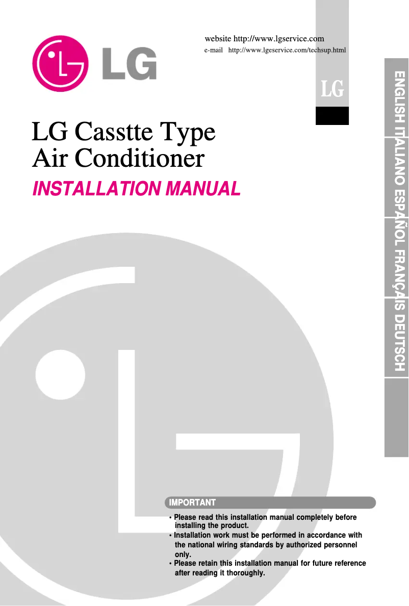 Page n°1 - Manuel utilisateur LG AUUW186B