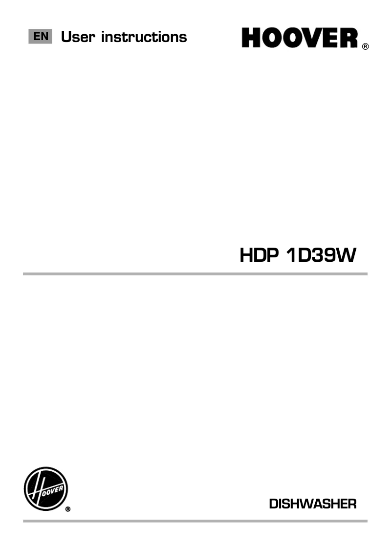 Image de la première page du manuel de l'appareil HDP 1D39W Dynamic
