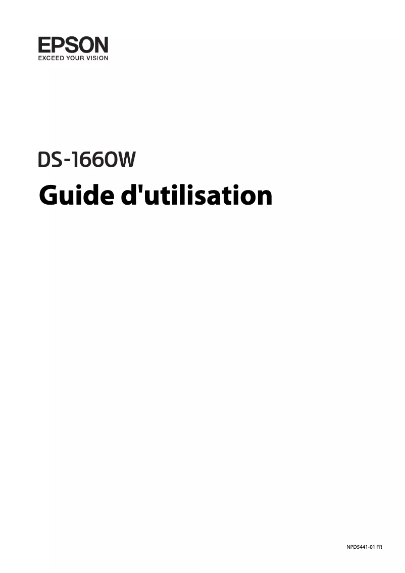 Page n°1 - Manuel utilisateur Epson WorkForce DS-1660W