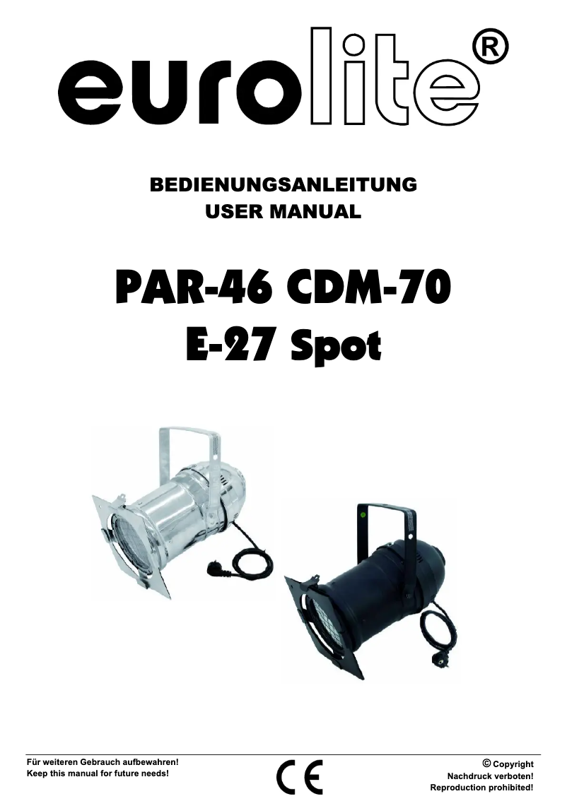 Page n°1 - Manuel utilisateur Eurolite PAR-46