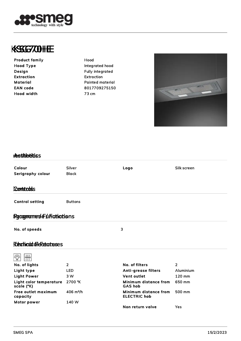 Page n°1 - Brochure Smeg KSG70HE